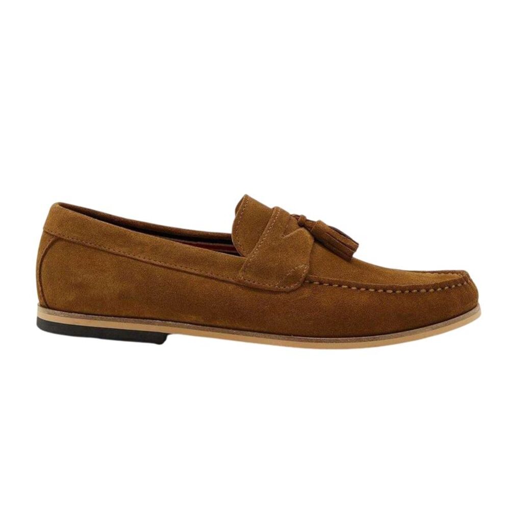 Dune London Mens Bart Suede Loafers / Tan